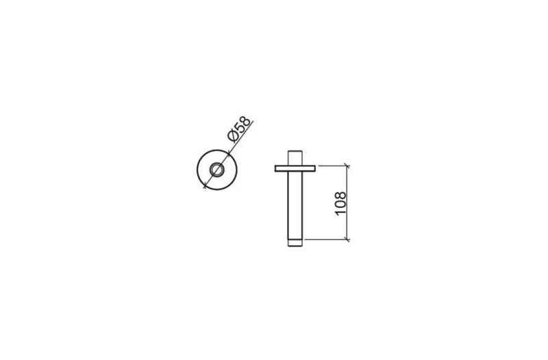 Ceiling mounted round shower arm