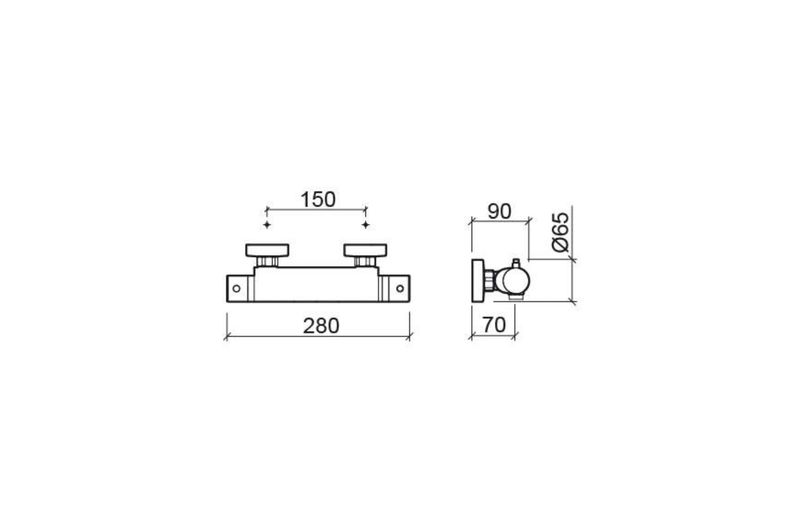 Torus, thermostatic shower valve