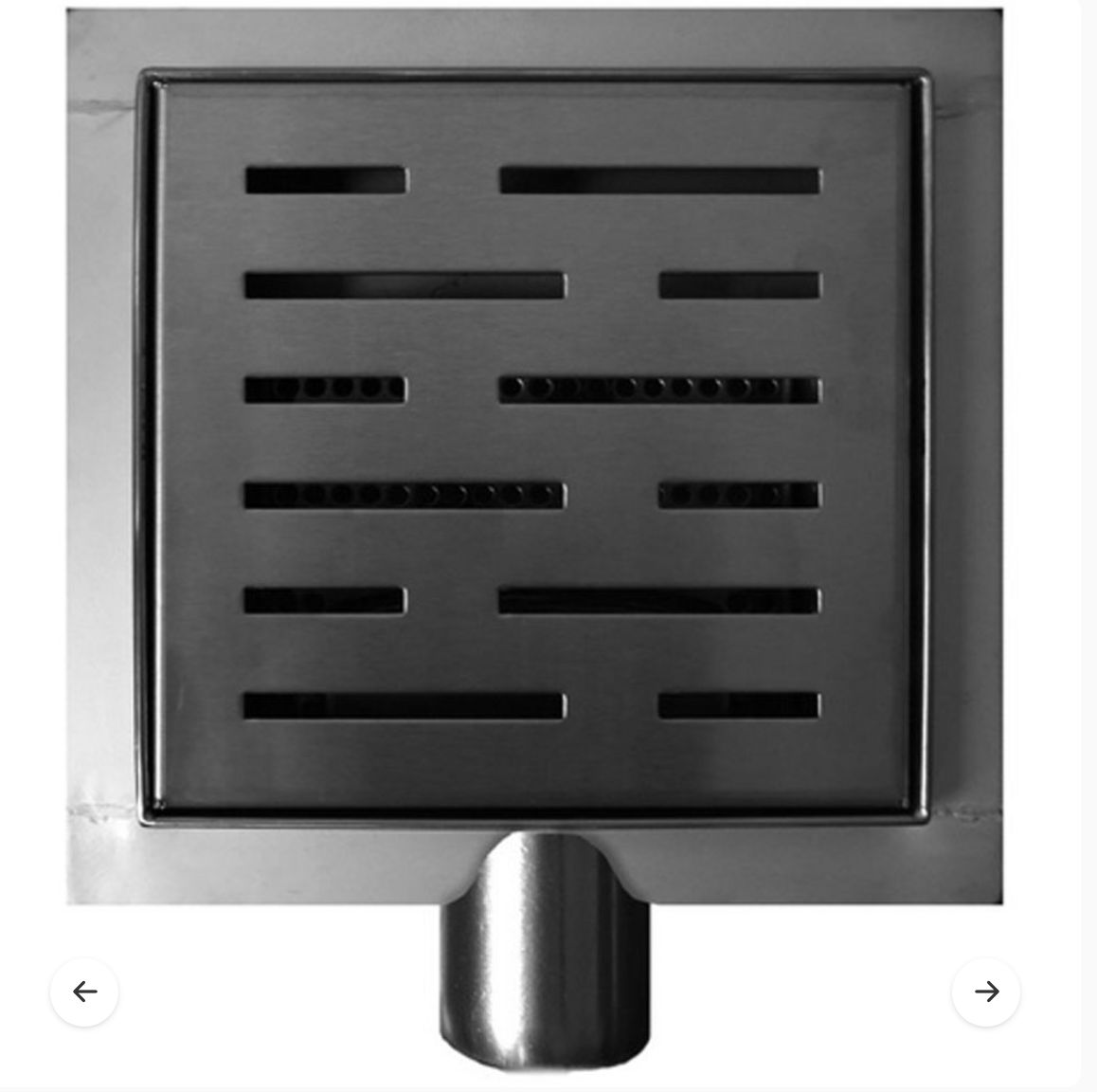 3rd generation shower well with flange and side outlet 20 x 20 cm stainless steel