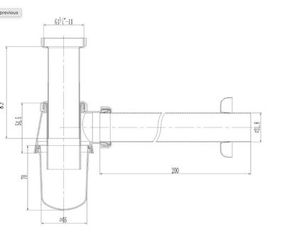 Bottle trap chrome basic