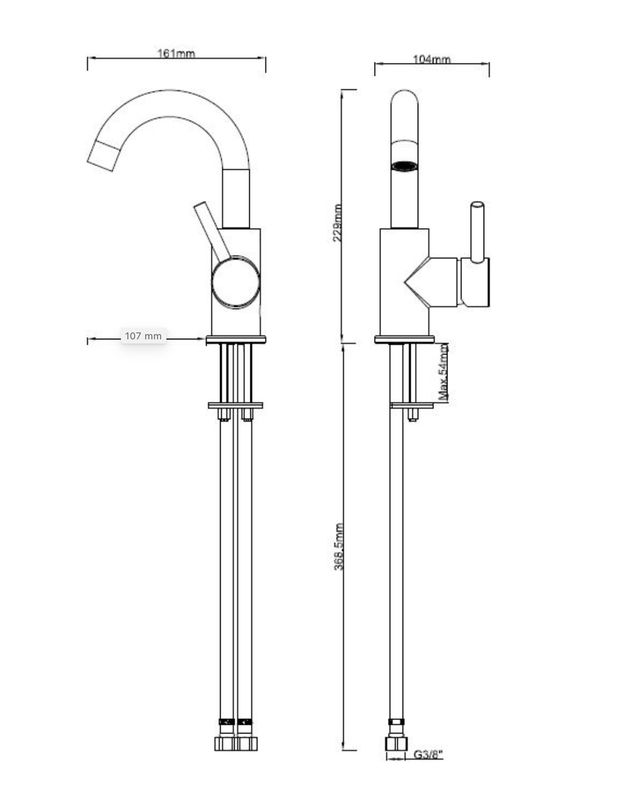 Caral, washbasin faucet with swivel spout matt black
