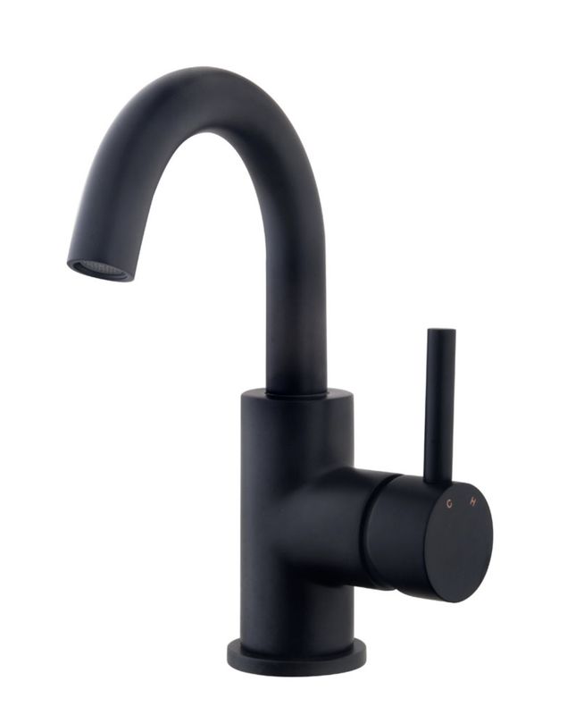 Caral, washbasin faucet with swivel spout matt black