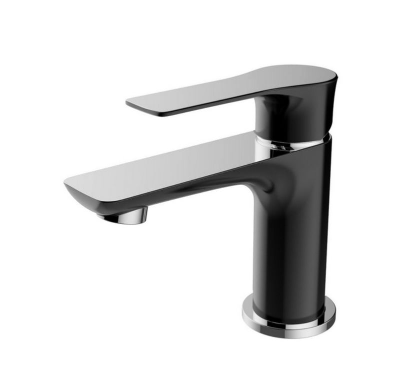 Casma, single lever washbasin mixer low black/chrome