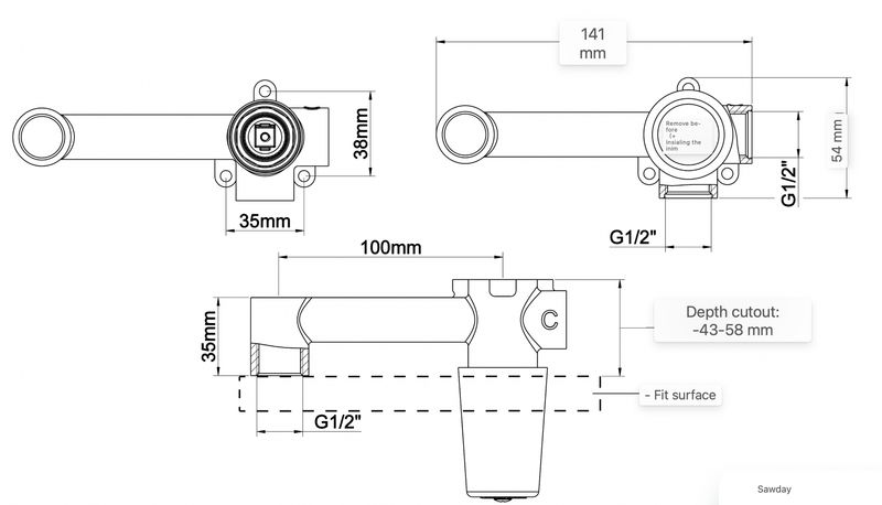 Slim Twenty, built-in single-lever washbasin faucet