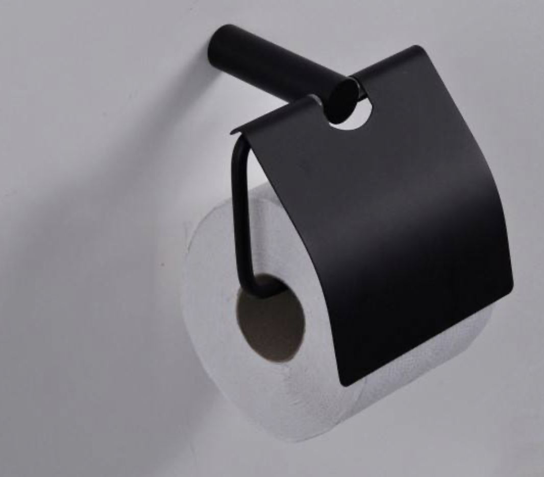 Ida Toilet Roll Holder With Flap Black