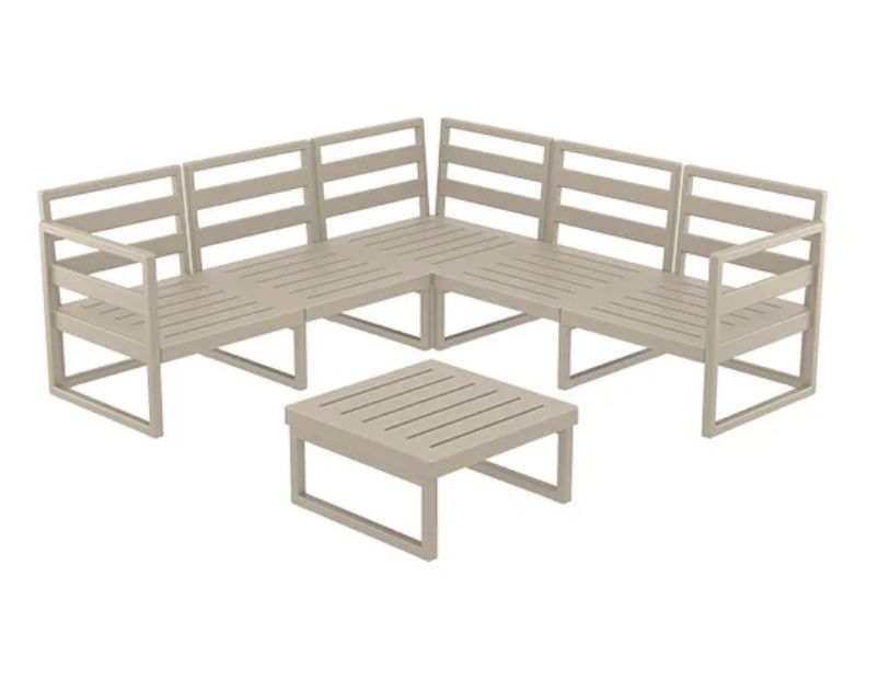 Mykonos Lounge Corner Set, Colour: Taupe