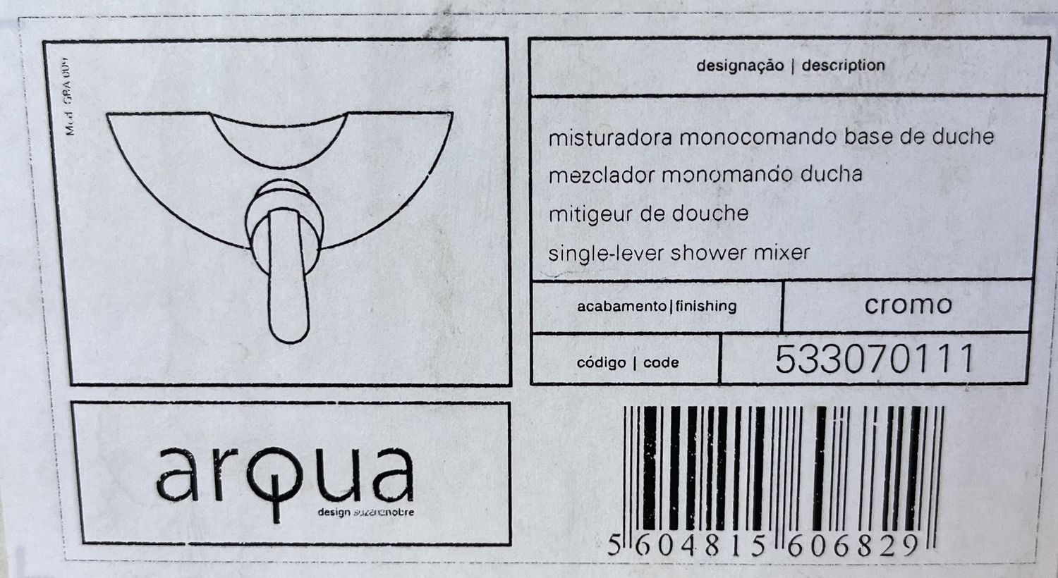 Arqua, single lever shower mixer