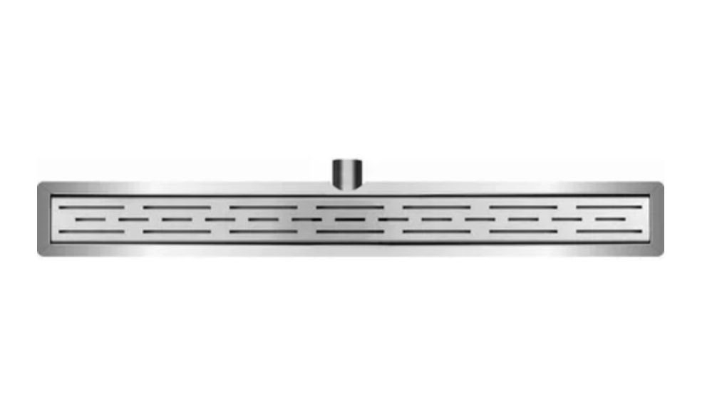3rd generation shower channel with flange and grid 90x7 cm stainless steel