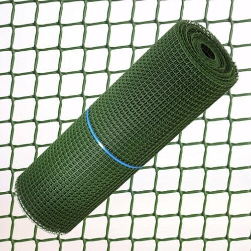 TELA CUADRADA PLASTICO 1,0 CM. X 1 METRO. VERDE ROLLO 25 METROS