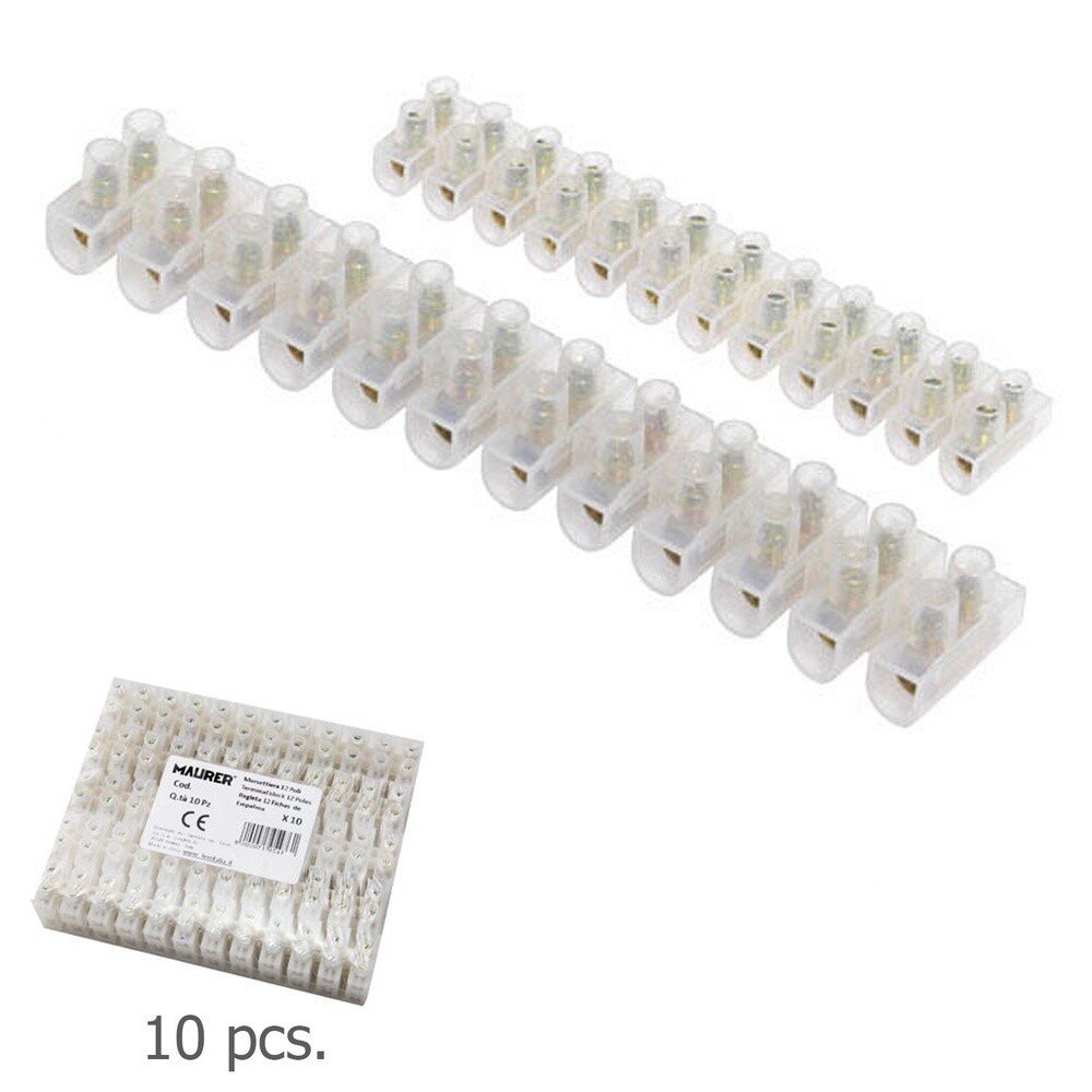 REGLETA 12 FICHAS EMPALME 2 A. - 2,5 MM² (PAQUETE 10 REGLETAS)