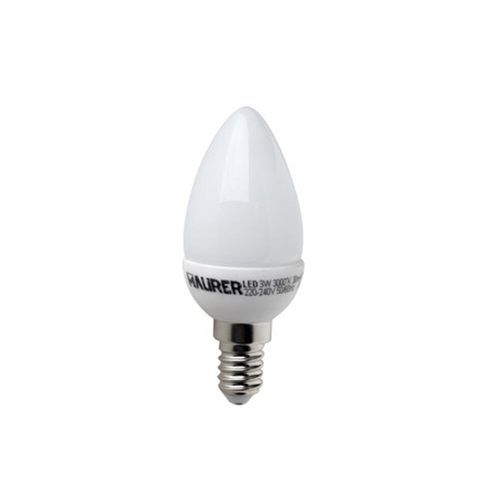 BOMBILLA LED VELA E14. 5 W. = 40 W. 470 LÚMENES. LUZ CALIDA. (3000°K).