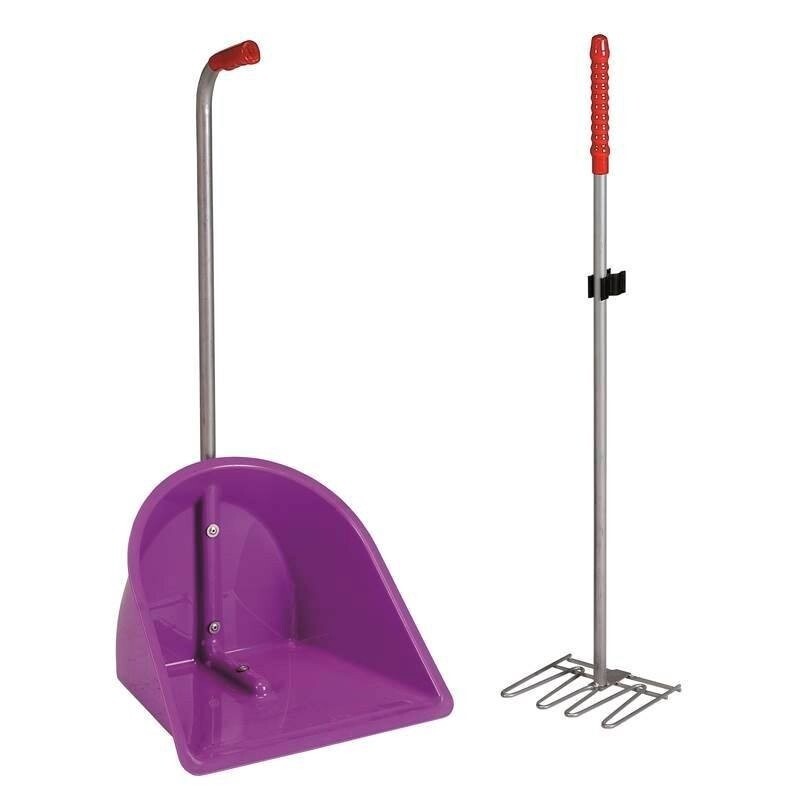 RECOGEDOR DE ESTIERCOL CON RASTRILLO plastico