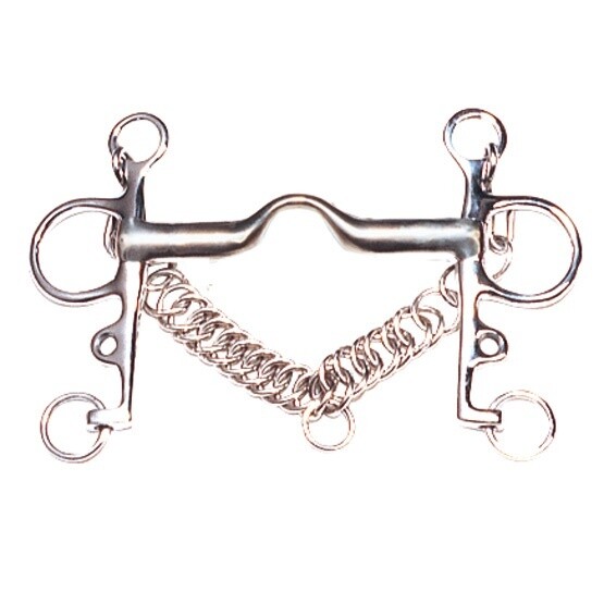 BOCADO PELHAM  125 EMBOCADURA GRUESA PUENTE+ CADENILLA INOX