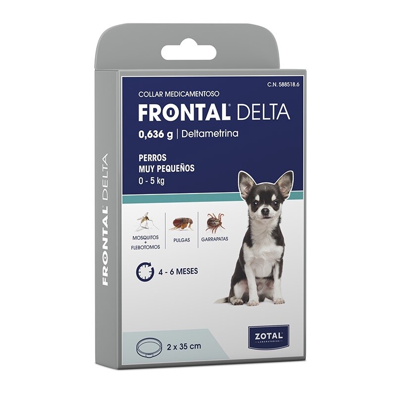 FRONTAL® DELTA Collar Medicamentoso Perros Muy Pequeños