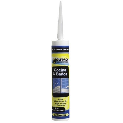 SILICONA ACIDA COCINA/BAÑO BLANCA 280 ML.