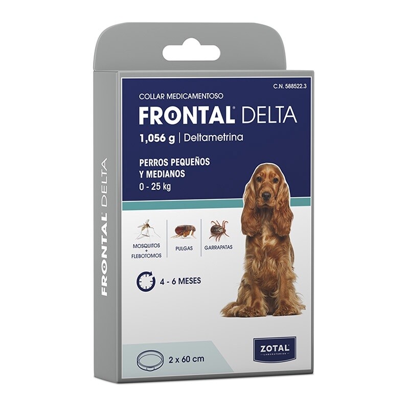 FRONTAL® DELTA Collar Medicamentoso Perros Medianos y Pequeños  DUO