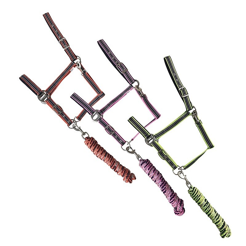 CABEZADA NYLON CON RAMAL NEON