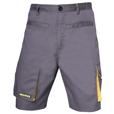 PANTALON DE TRABAJO GRIS/AMARILLO CORTO TALLA 42/44  M