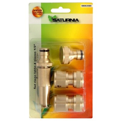 SET RIEGO LATON 1/2&quot; CON 4 PIEZAS. SATURNIA