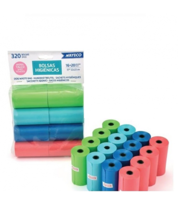 BOLSAS HIGIENICAS CON AROMA TALCO 16 x 20 bolsas