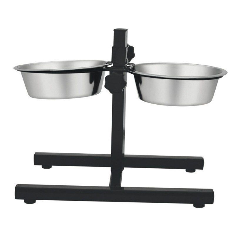 COMEDERO PARA PERROS DOBLE CON SOPORTE REGULABLE  4.5 L