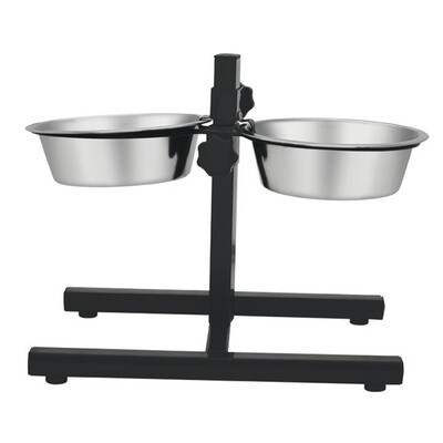 COMEDERO PARA PERROS DOBLE CON SOPORTE REGULABLE  4.5 L