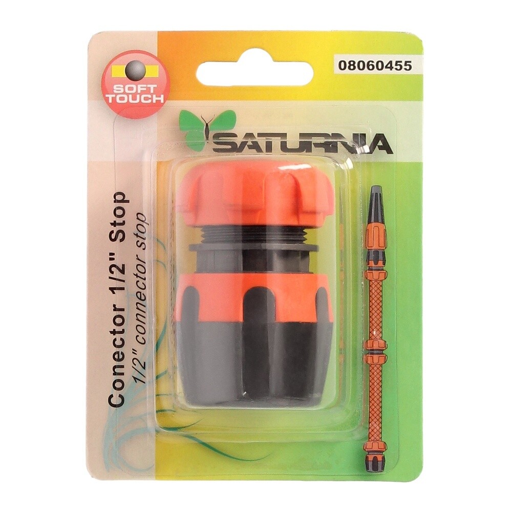 CONECTOR MANGUERA SOFT-TOUCH 1/2 CON STOP