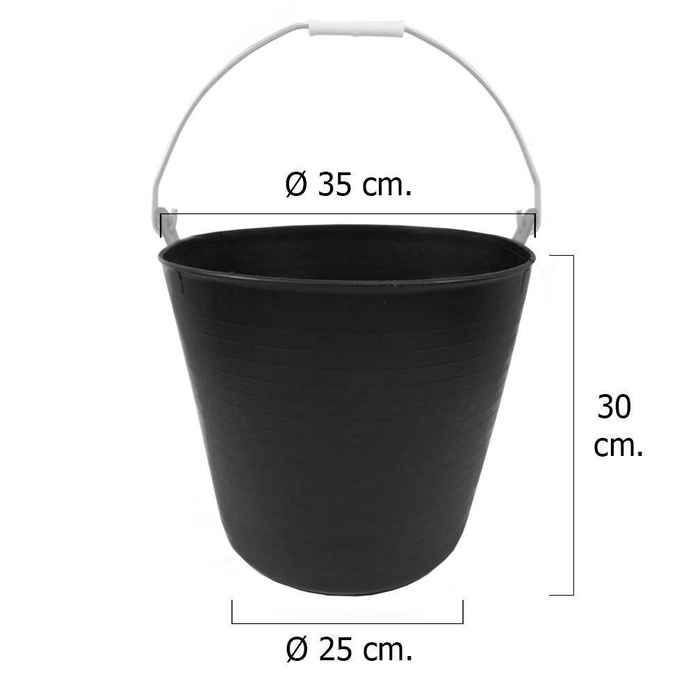 CESTO PLASTICO NEGRO UN ASA 22 LITROS