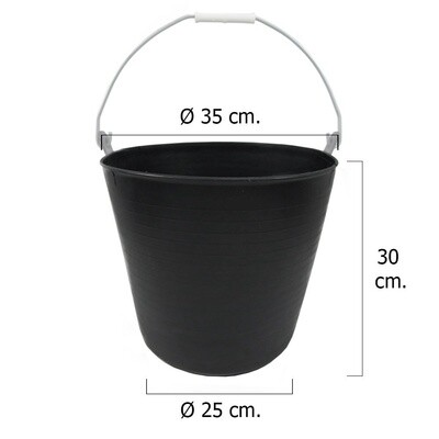 CESTO PLASTICO NEGRO UN ASA 22 LITROS