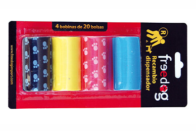 BOBINA 20 BOLSAS CACAS colores surtidos