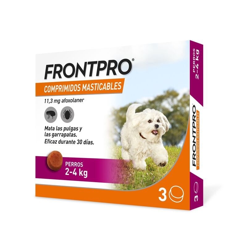 FRONTPRO COMPRIMIDOS MASTICABLES pastillas antiparasitarias, PESO DEL PERRO: 2-4 KG
