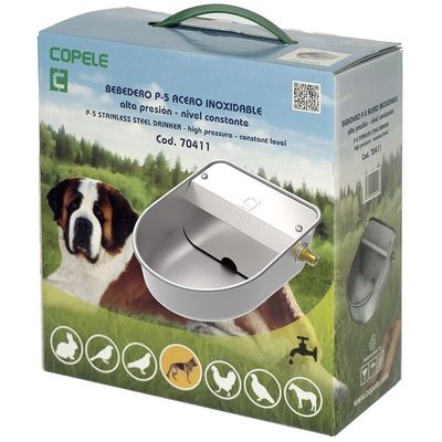 BEBEDERO P-5 ACERO INOX. PERROS