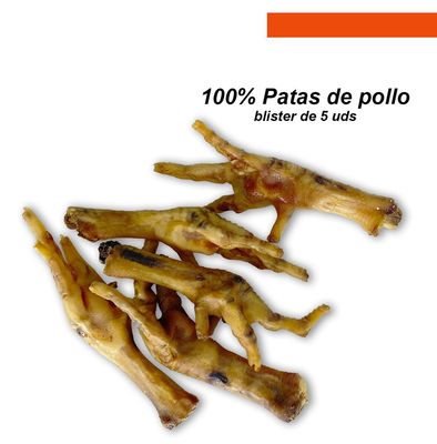 Snack natural 100% patas de pollo, caja de 20 blisters (5uds x blister)