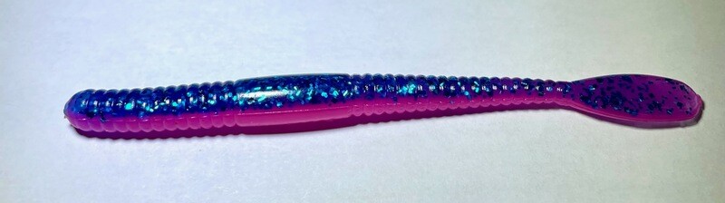 4&quot; Paddle Tail Worm - Hot Pink/Blue Lam