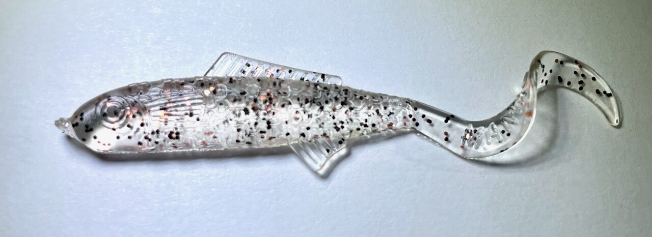 2&quot; Maniac Minnow - Clear with small Black, Copper FLK, [ Custom ]