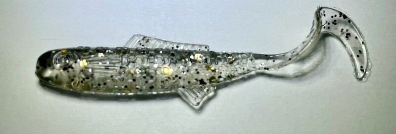 2&quot; Maniac Minnow - clear with Light Gold and silver flake. [ Limited ]