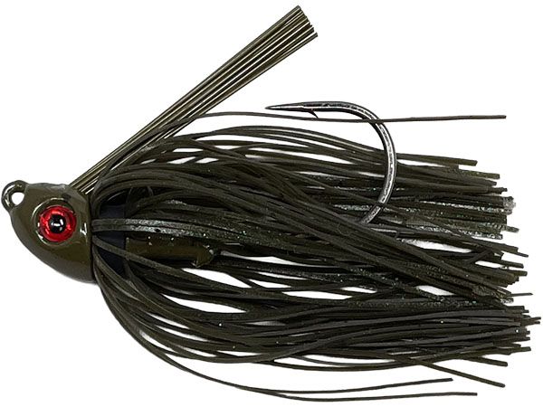 3/8 oz Skirted Swim Jig - Green Pumpkin Delight