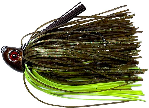 3/8 oz Skirted Swim Jig - Changeable / Chartreuse