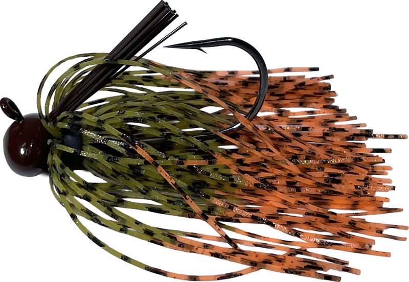 1/2 oz Skirted Football Jig - Hot Craw