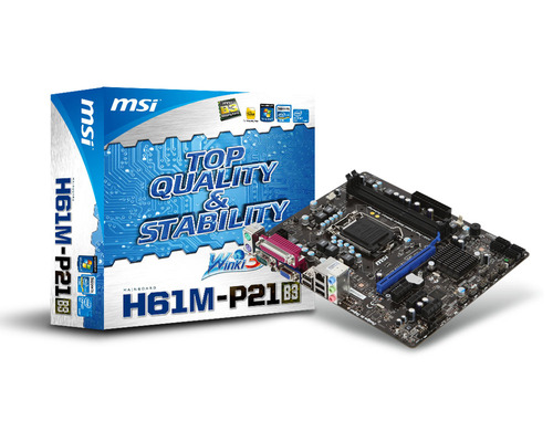 MSI Intel H61M-P21B3 Chipset, Socket 1155  100MHz FSB, Core i3 / i5 / i7 &amp; Pentium