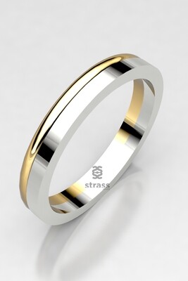 Alianza oro amarillo, blanco o rosa y blanco 18kt
