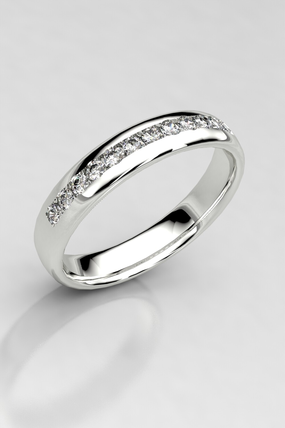 Alianza oro blanco, amarillo o rosa 18kt con 12 diamantes naturales