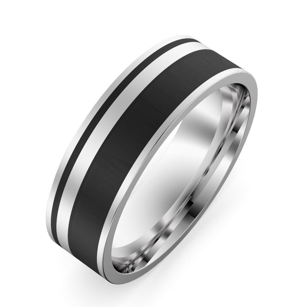 Alianza oro amarillo, blanco o rosa 18kt y fibra carbono
