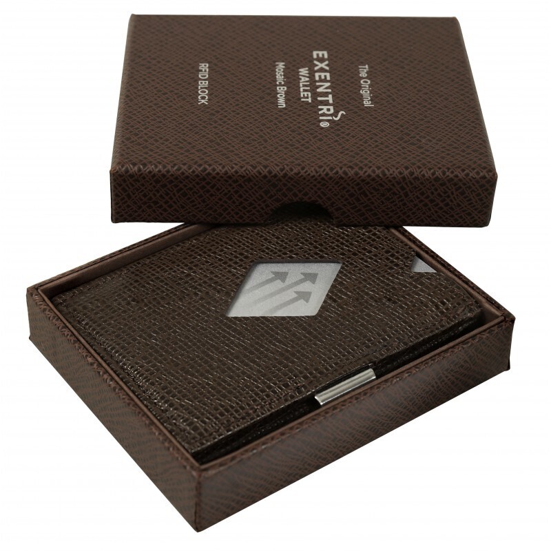 Cartera / Tarjetero Mosaic Brown EXD332. Protección RFID.