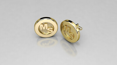 Gemelos personalizados oro iniciales