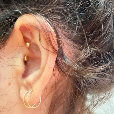 PENDIENTE  INDIVIDUAL PIERCING DOBLE BOLA
