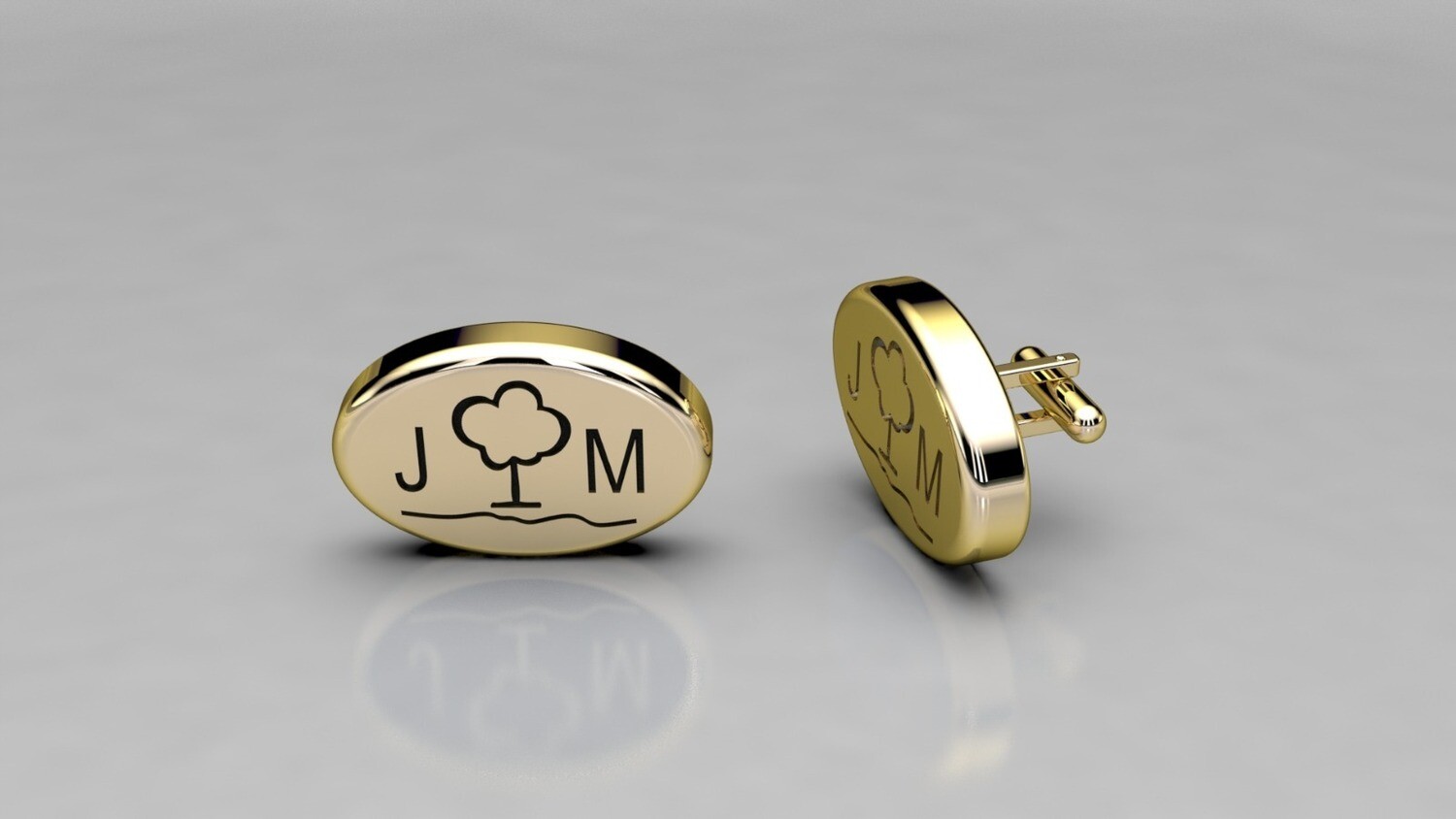 Gemelos personalizados oro iniciales