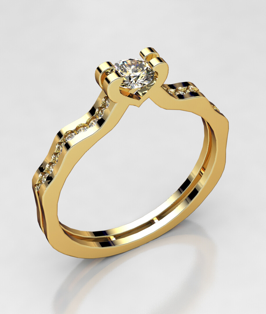 Anillo oro blanco, amarillo o rosa de 18kt y diamantes naturales.
