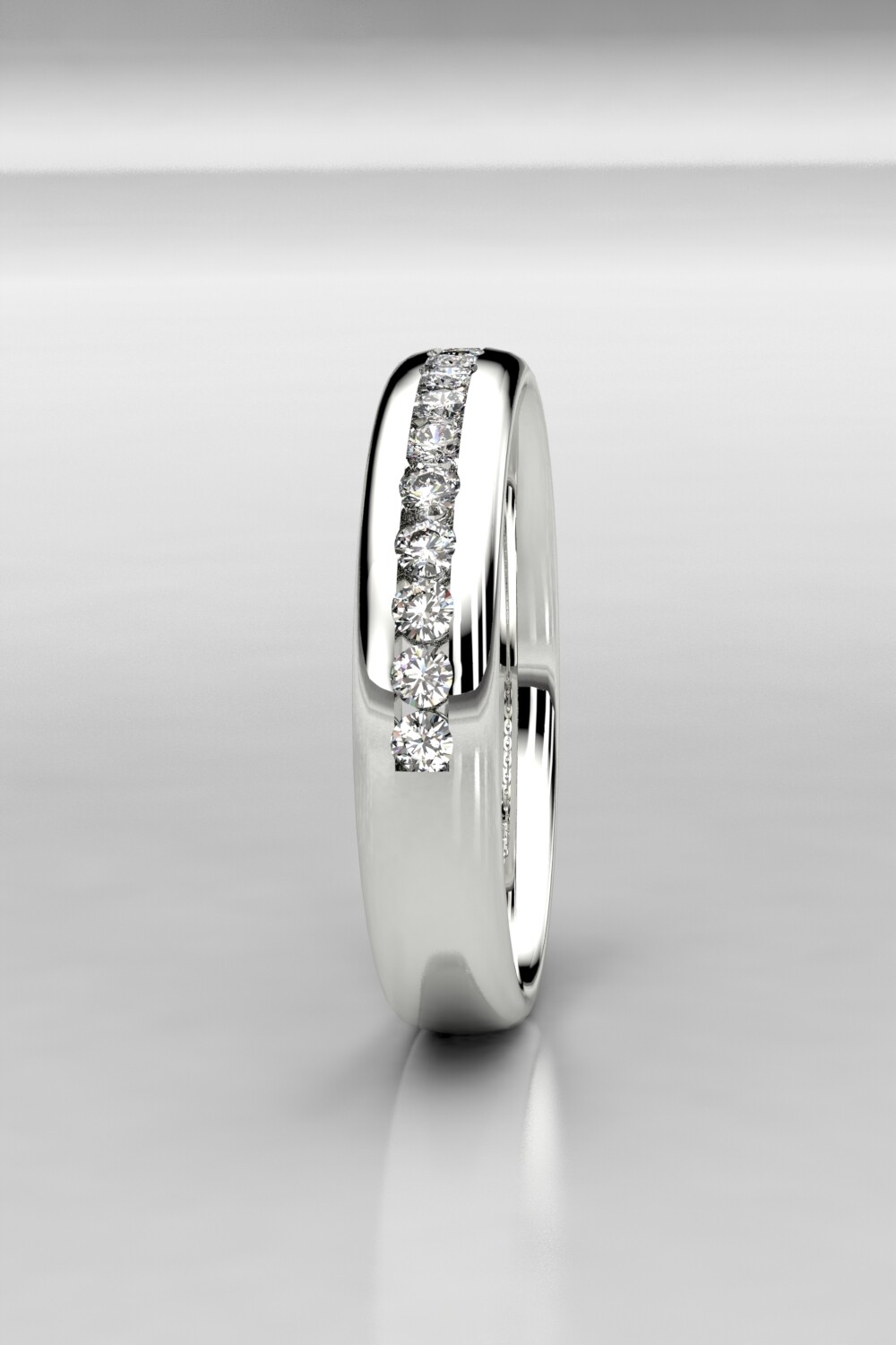 Alianza oro blanco, amarillo o rosa 18kt con 12 diamantes naturales