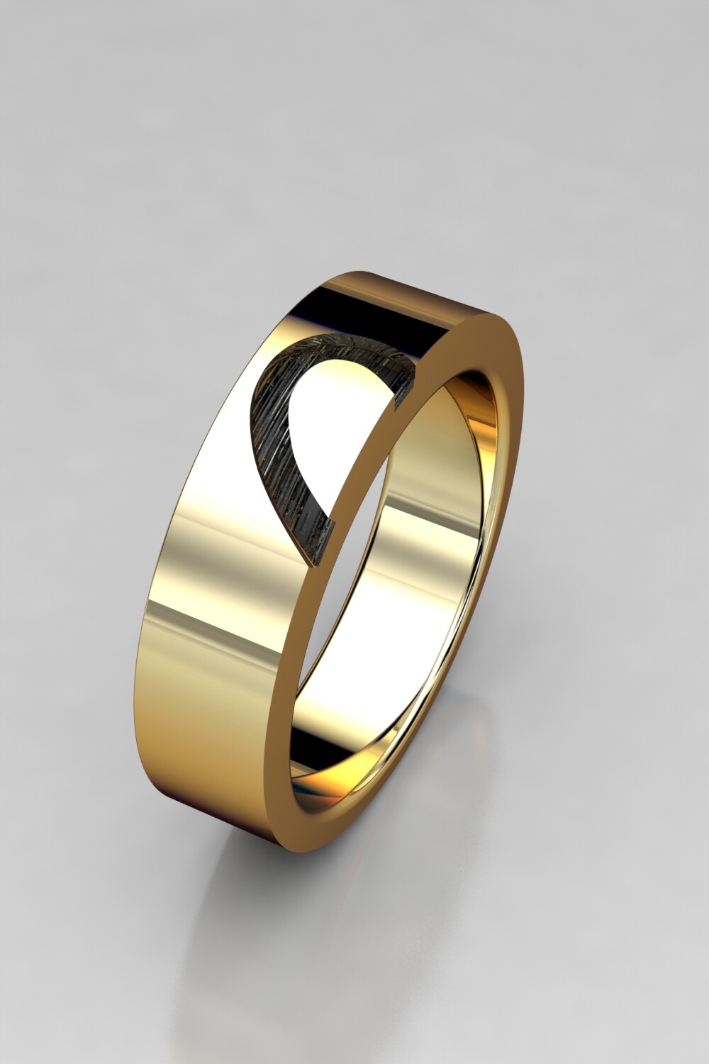 Alianza oro amarillo, blanco o rosa 18kt.  medio corazón.